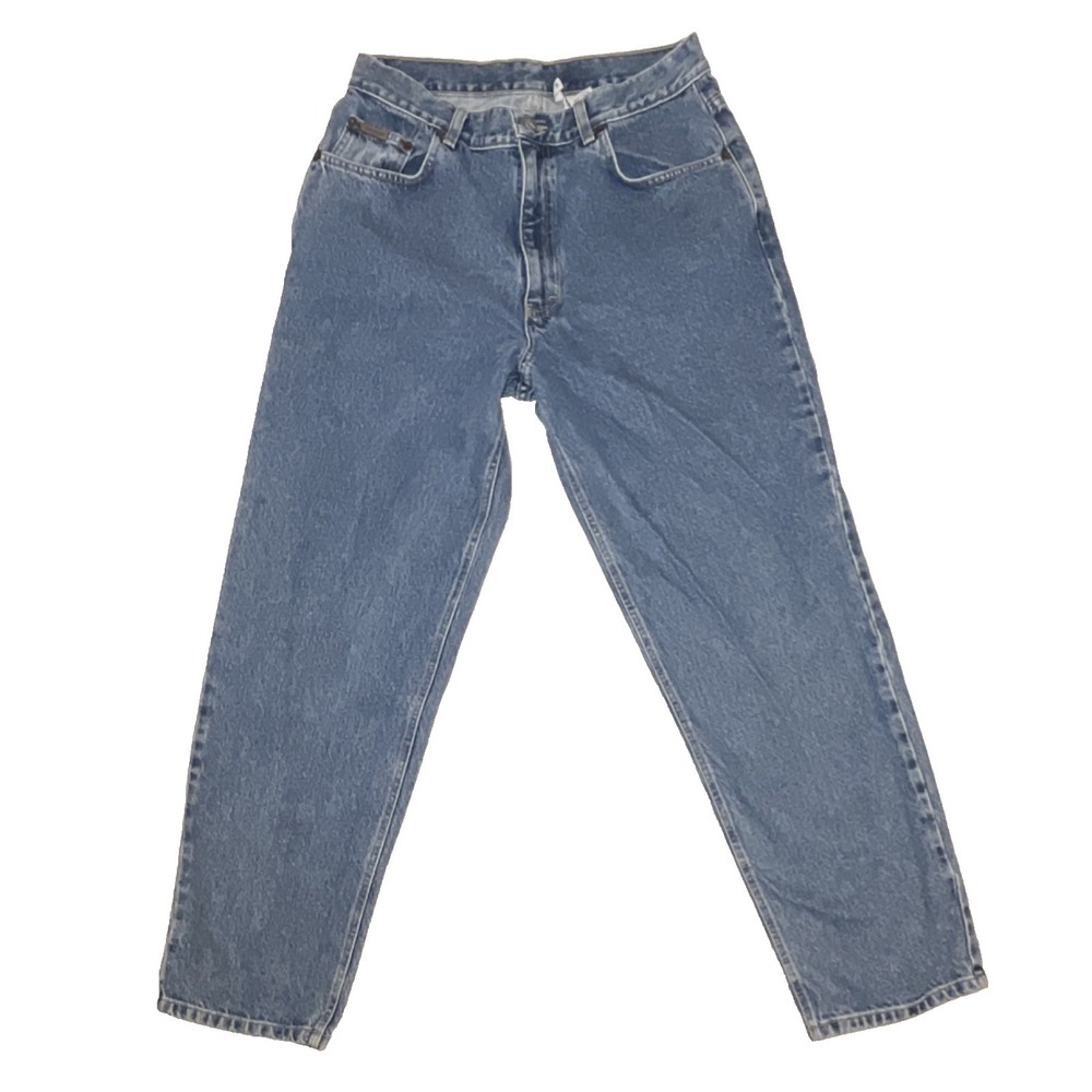 VTG Calvin Klein Jeans Double Stonewash Easy Fit Denim Straight Blue Logo Womens